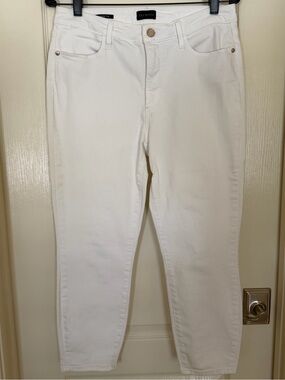 TALBOTS White denim jegging crops sz 8 EUC